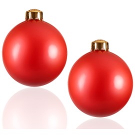 Large Inflatable Decorative Balls 14" 2 Packs, Big Christmas Baubles, Outdoor Garden Party Arrangement Ball, Wedding Festivals Christmas Ornaments，Hanging Holiday Yard Balls Reusable (red, 14")