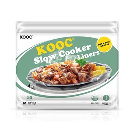 KOOC Slow Cooker Liners 11"x17" 10 count Middle Size Disposable Pot Liners Cooking Bags Fit 3 qt to 4 qt Pot BPA Free Fresh Locking Seal Design