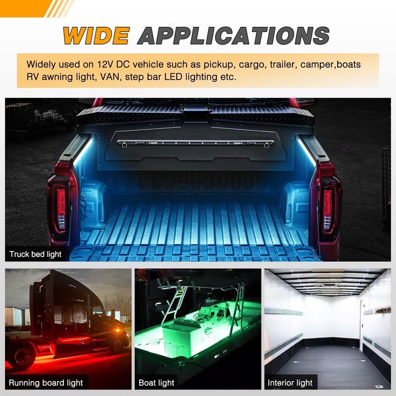 GOOACC RGB Truck Bed Light Strip 2PCS 60" 180 LEDs
