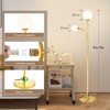 Lightdot 63IN Dimmable Globe Floor Lamp, Brass Standing Lamps with