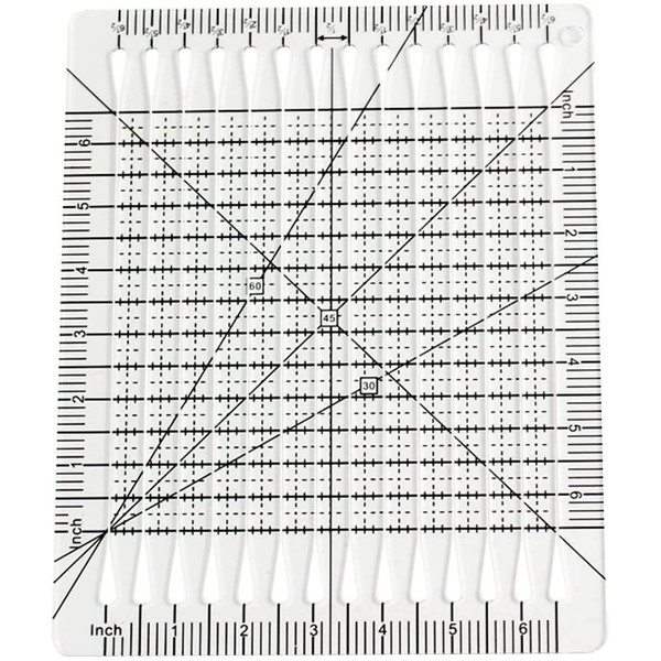Yieidui 1 Piece 5 in 1 Quilt Cutting Ruler Charming
