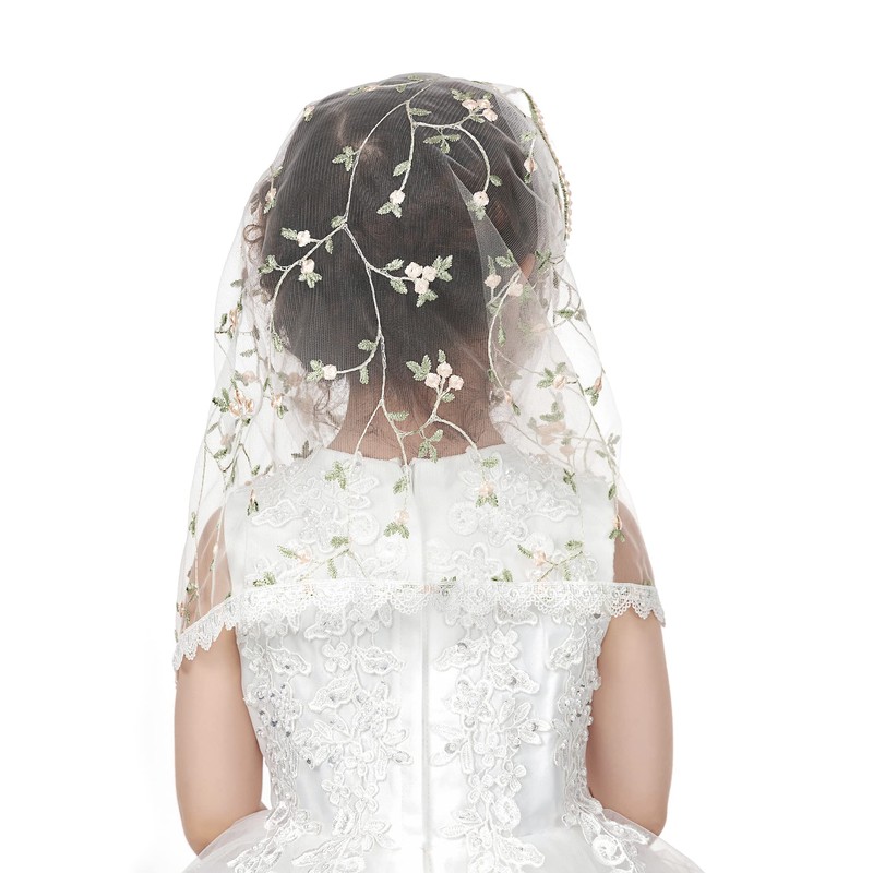 PAMOR Infinity First Communion Veils for Girls Lace Chapel Veil