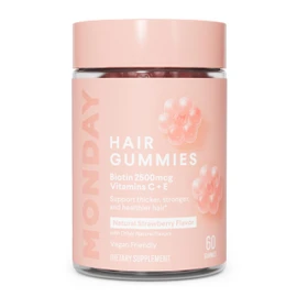 MONDAY HAIRCARE Hair Gummies with 2500 mcg Biotin, Vitamin C & Vitiman E for Thicker, Stronger and Healthier Hair 60ct
