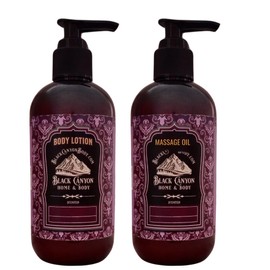 Black Canyon Clove & Nutmeg Scented Body Lotion and Massage Oil Set, 12 Oz Lotion - 12 Oz Massage Oil
