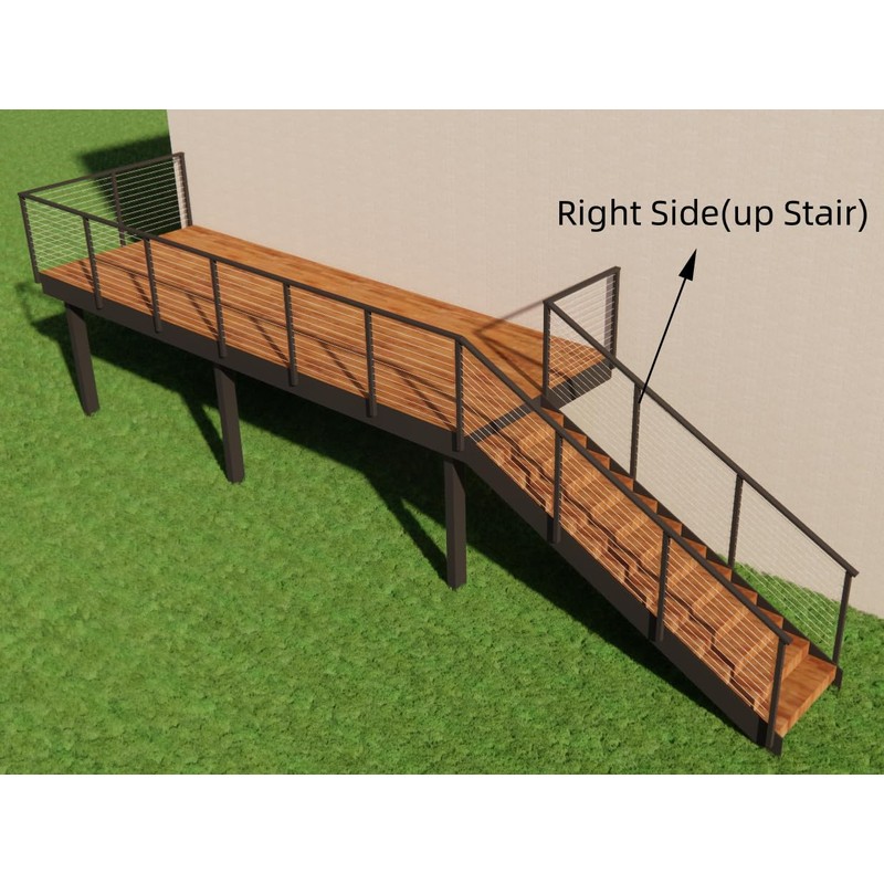 Senmit Cable Railing Post Fascia Mount-Stainless Steel Square Weldless 36"x2"x2"