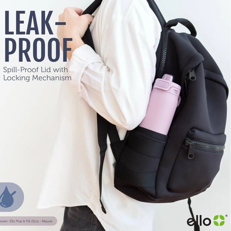 Ello Pop & Fill Water Bottle Stainless Steel with Quick