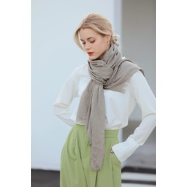 Jeelow Cotton Feel Scarf Shawl Wrap Soft Lightweight Light Travel Scarves Wraps For Men Women (Coffee)