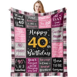 40th Birthday Gifts for Women, 40th Birthday Decorations for Women Blanket 150x130CM, 40th Birthday Gift Ideas, 1984 Birthday Gifts for 40 Year Old Woman, Happy 40th Birthday Gifts Women Throw Blanket