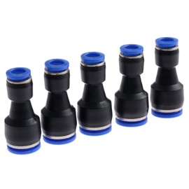 5pcs Pneumatic Fittings Push in Straight Reducer Connectors Water Hose Quick Connect，Reducer Union for Polyethylene for Air Water Hose PG12-8