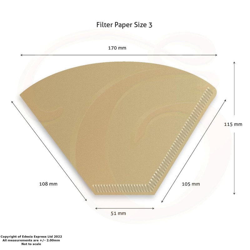 400 Size 3/102 Coffee Filter Paper Cones, Unbleached by EDESIA