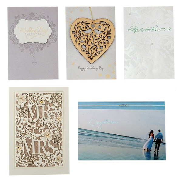 Hallmark Wedding Cards Assortment (5 Cards with Envelopes)