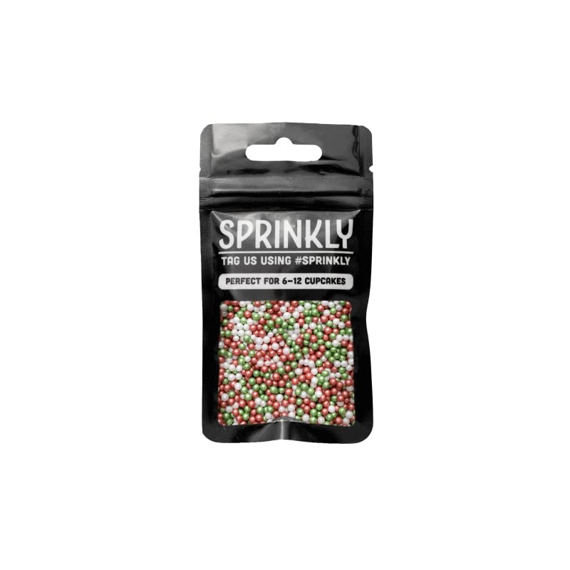 SPRINKLY - Glimmer Pearls - Red, White & Green -