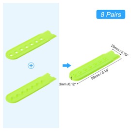QUARKZMAN 8 Pairs Snapback Strap Cover, 7 Holes Plastic Adjustable Hat Snap Buckle Replacement for Hat Repair (Bright Green), Bright green