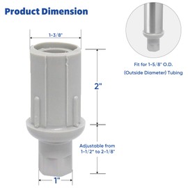 Liyufecor 4Pcs Adjustable Plastic Bullet Feet, Adjustable Height Round Base Table Feet for 1-5/8" O.D. Tubing Table Sink Equipment Stand
