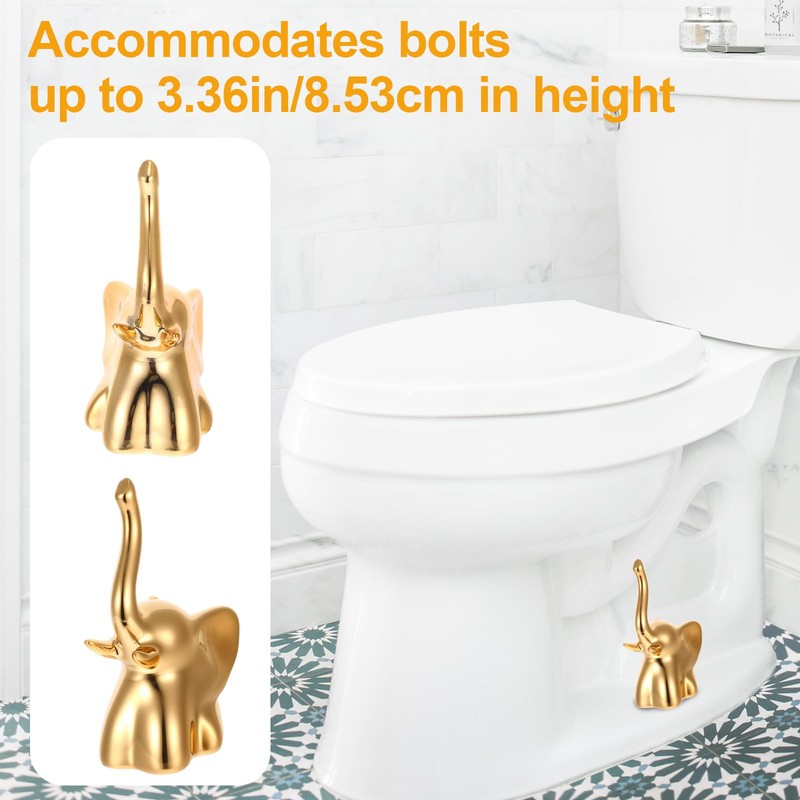 2 Pack Toilet Bolt Covers Decorative,Lovely Ceramic Elephant Cat Shaped