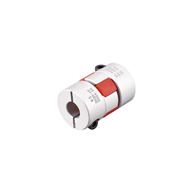 sourcing map 6.35mm to 8mm Bore L31xD20 Flexible Spider Coupling