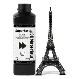 SuperFast 4K 3D Printer Resin Water Washable, 50um Print in 0.6 sec, Made in Korea by 3DMaterials (1000g, Black)
