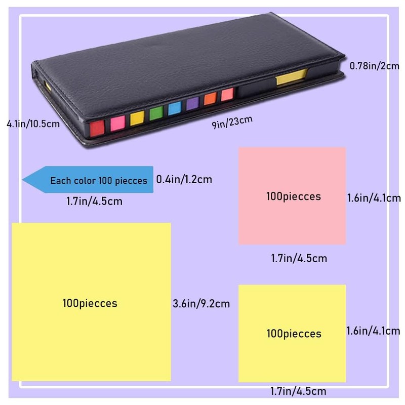 Sticky Notes Set, 2000 Pcs Colorful Self-Stick Memo Note Pads