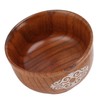 Wooden Rice Bowl Jujube Wood Anti Scald Exquisite Elegant Round