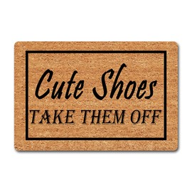 Funny Welcome Entray Rugs Home Decor Door Mat (15.9 x 23.7 inch) Cute Shoes Take Them Off Door Mat Funny Doormat for Entrance Way Novelty Mats Indoor Decor Mats House Warming Gift Entrance Way Mat