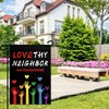 Love Your Neighbor Garden Flags for Outside 12x18 Inch Hate