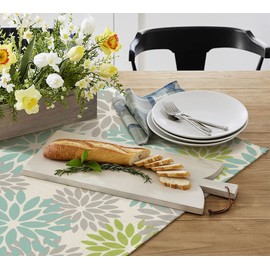 Artoid Mode Flowers Green Dahlia Spring Table Linen, Summer Seasonal Kitchen Table Decoration Indoor Holiday Party Decor 85 x 85 cm