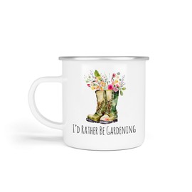 Anonymous Gifting Gardening Enamel Mugs, One Size. Rather be Gardening. Garden Gift for Dad, Mum, Grandparents Birthday Christmas Father's Day Mother's Day