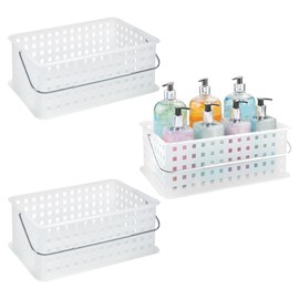 iDesign Portable Shower Caddy Dorm or Bathroom, Set of 3, Clear/Frost, Made in USA Basket