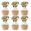48PCS Glitter Sheep Design Eid Al Adha Cupcake Topper Party