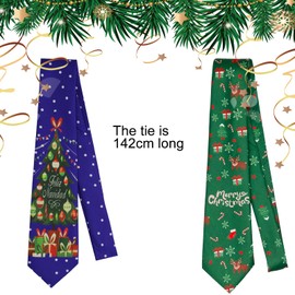 Udewo 3 PCS Christmas Ties, Novelty Xmas Ties Santa Claus Tie Mens Snowflake Tie Boys Necktie Festive Cheer Party Secret Mens Gift for Christmas Party, Fancy Dress Up, Secret Funny Gifts