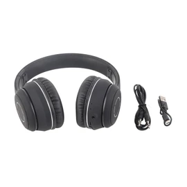 Bluetooth Headphone Heavy Bass Noise Cancelling Foldable Gradient Color Wireless Headset with Light for Phone Laptop Black