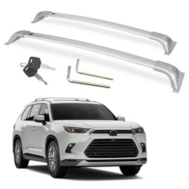Autekcomma Heavy Duty Silver Upgraded Roof Rack Crossbar Compatible for Toyota Grand Highlander 2024up All Grades.Max 260lb Loading Capacity with Metal Lockable Anti -Theft Locking Mechanism