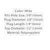 Widget 3/8 Inch White New Plastic Hole Covers 8 Pack