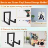 Picowe Vinyl Record Storage Holder, Large 8" Black LP Record