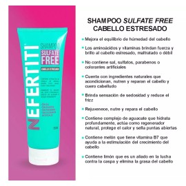 Nefertiti Sulfate Free Shampoo 250ml Cabello Estresado