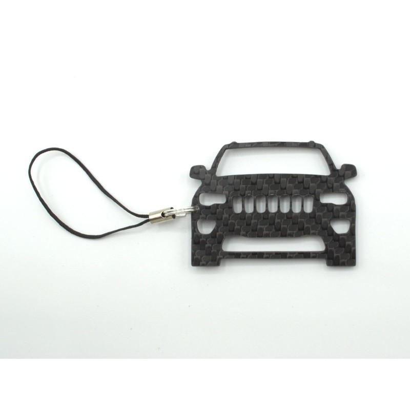 BlackStuff Carbon Fibre Keyring with Lanyard Compatible with Grand Cherokee