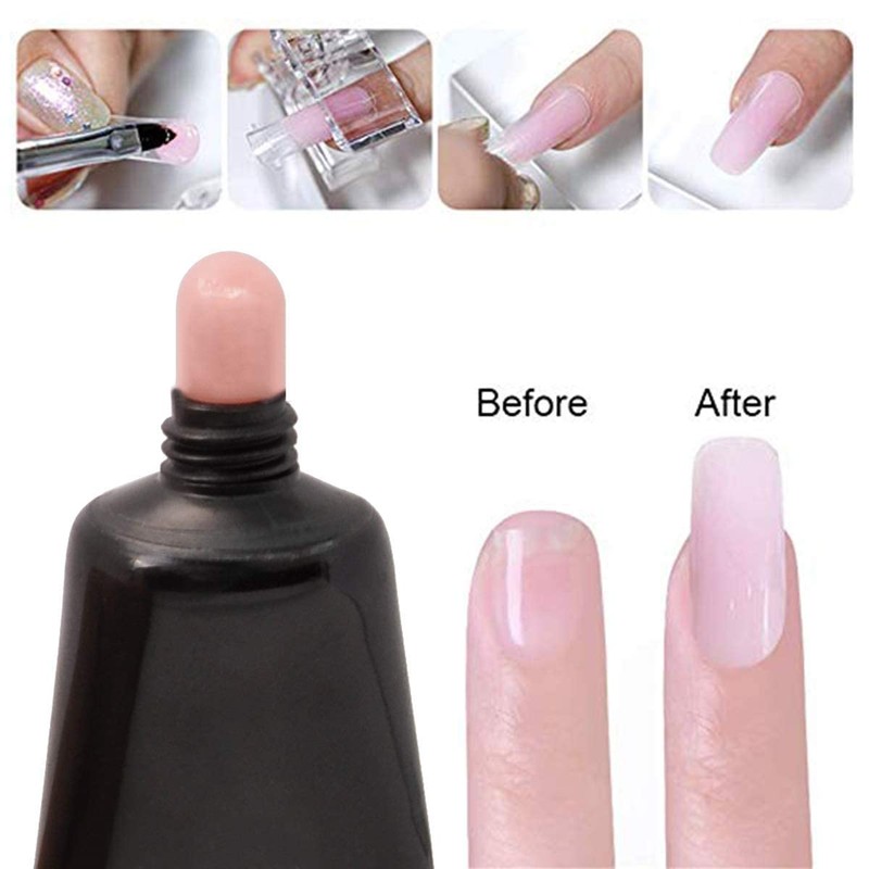 Biutee 6-Piece Gel Nail Set, Polygel, UV/LED Compatible, Length Tip,