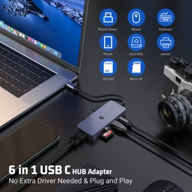 USB C Hub, Tymyp USB C Docking Station Laptop 7 in 1 Multiport USB C Adapter HDMI, 100W PD, 3 USB A 3.0, SD/TF Dock for Dell/HP/Lenovo/Mac Book Pro