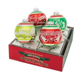 Shiny Brite Holiday Splendor 4 Count 4" Signature Flocked Rounds