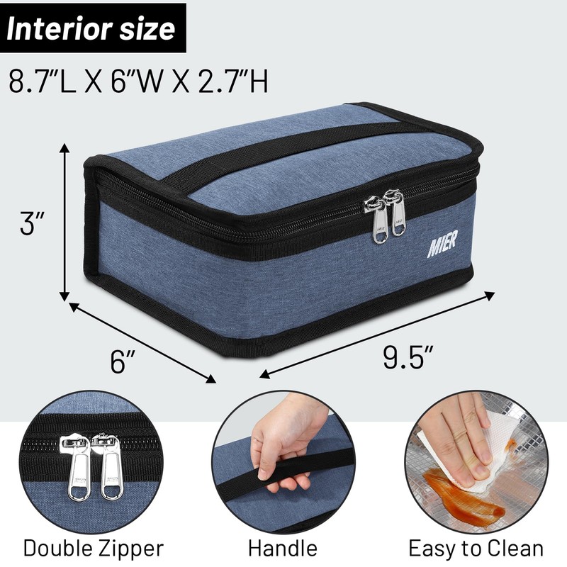 MIER Insulated Lunch Bag Small Lunch Box Bag Women Men