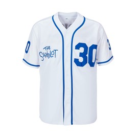 Men's #30 Sandlot Benny The Jet Rodriguez Movie Baseball Jersey Stitched Christmas Summer White with Number Size XXL