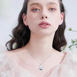 HPQQ Panda Necklace for Women Sterling Silver Opal Pendant Necklace Opal Panda Jewelry Birthday Christmas Gifts for Women Her