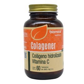 Colagener, Colágeno hidrolizado con Vitamina C, Frasco con 60 tabletas
