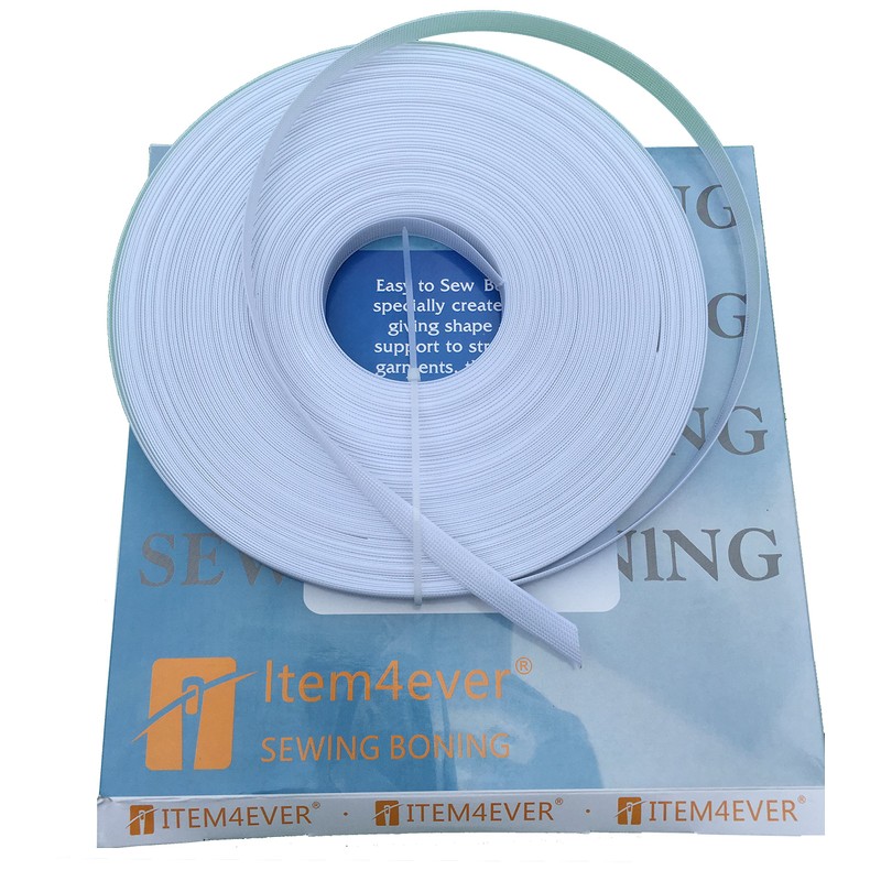 50 yds White 1/4" Rigilene Poly Polyester Boning for Nursing