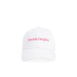 Favorite Daughter Womens Classic Logo Baseball Heart Hat, White/Pink, One Size