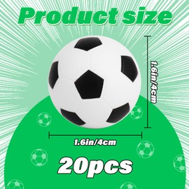 Hxezoc Mini Soccer Stress Balls 20 Packs Soccer Foam Sports Balls Small Squeeze Anxiety Bulk Toy Ball for Kids Soccer Birthday Party, School Carnival Party Supplies