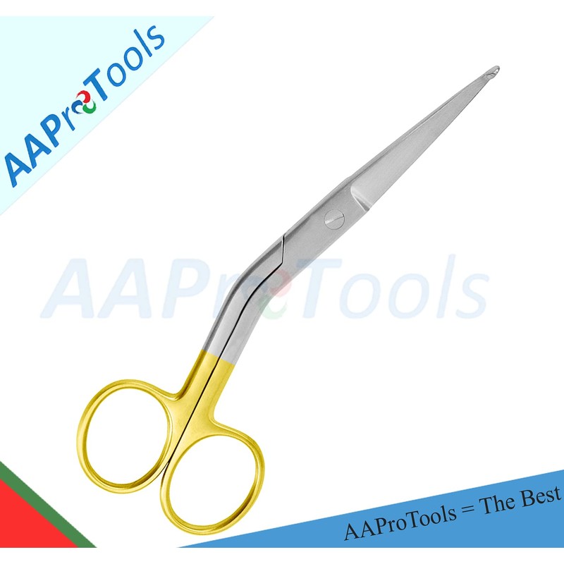 AAProTools Knowles Bandage Scissors, Angled Shank, Gold Handle 5.5" German