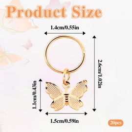 20Pcs Hair Accessories Butterfly Hair Clips Jewelry Cuffs Golden Dreadlock Hair Jewelry Adjustable Metal Butterflies Decoration Butterfly Hair Cuffs, Charms, Rings and Styling Accessories for Women