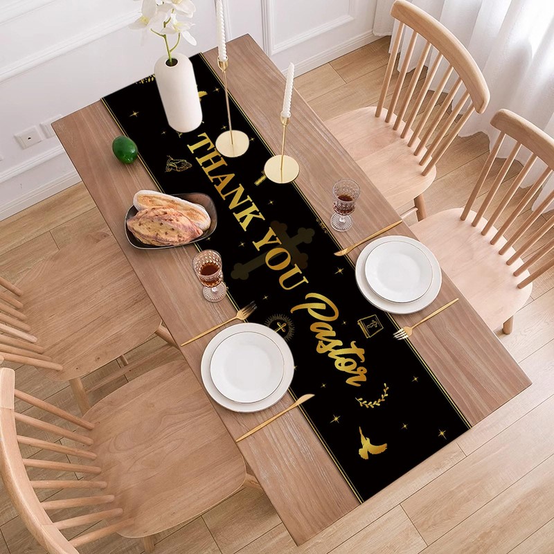 Buxiuer Pastor Appreciation Decorations Thank You Pastor Table Runner Church