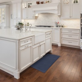 Achim Home Furnishings Woven-Embossed Faux-Leather Anti-Fatigue Mat - 20in x 39in - Navy